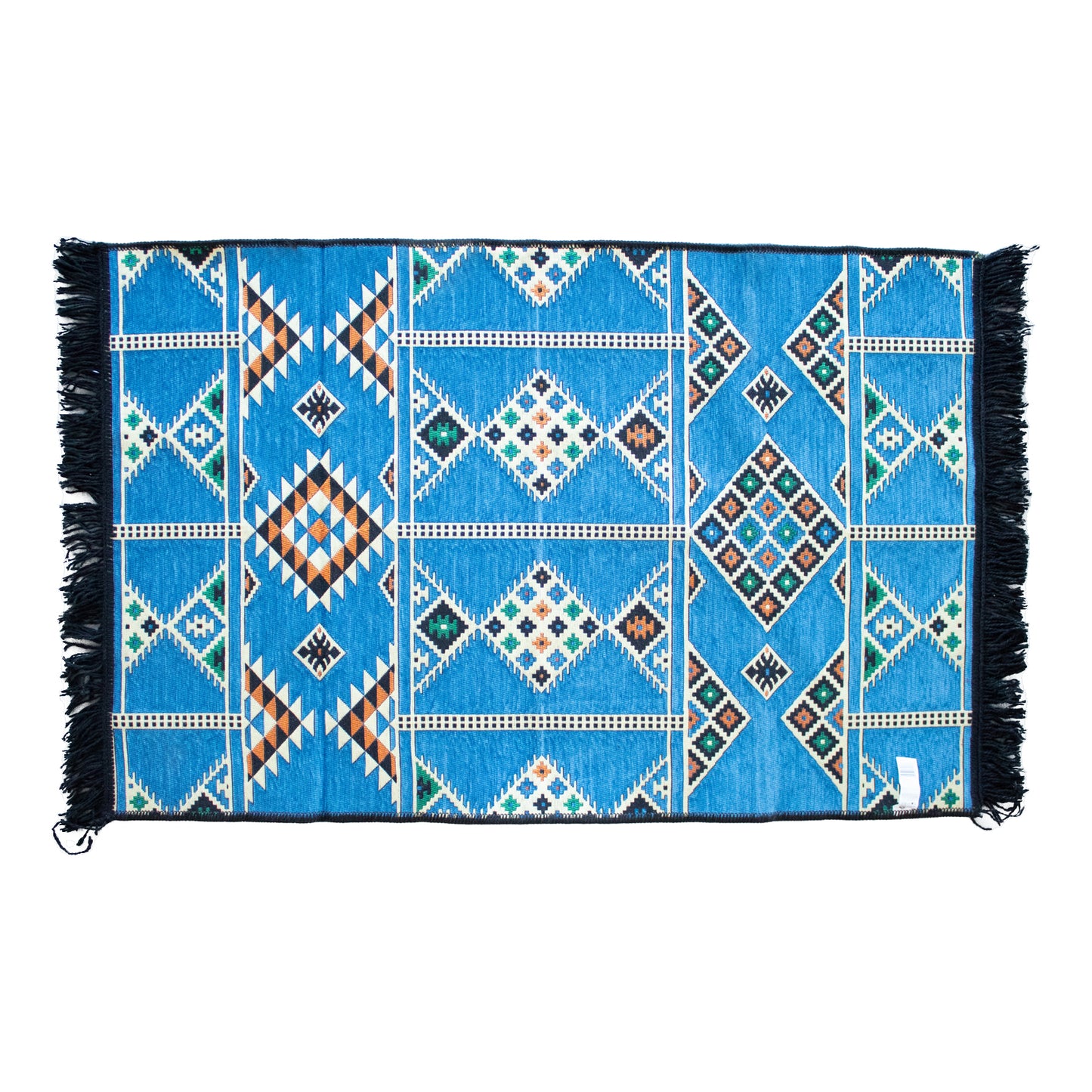 petit tapis kilim bleu décoration hippie